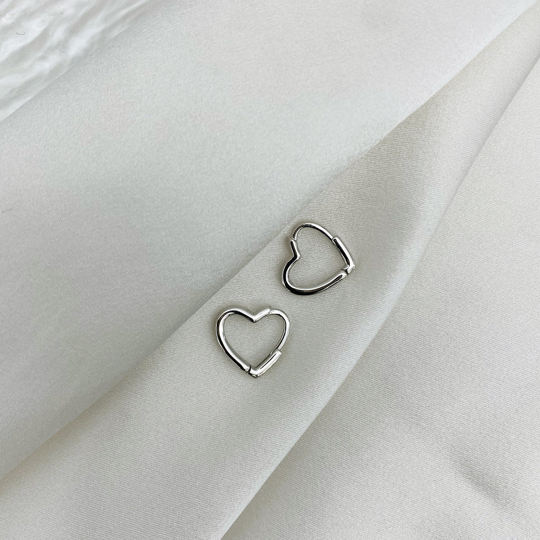 Auskarai HEART HOOPS