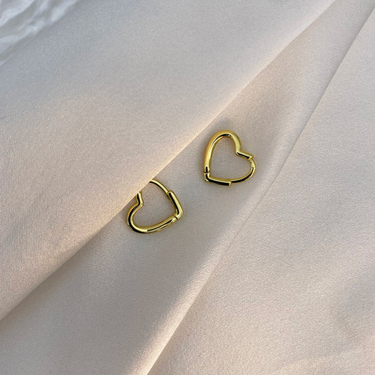 Auskarai HEART HOOPS